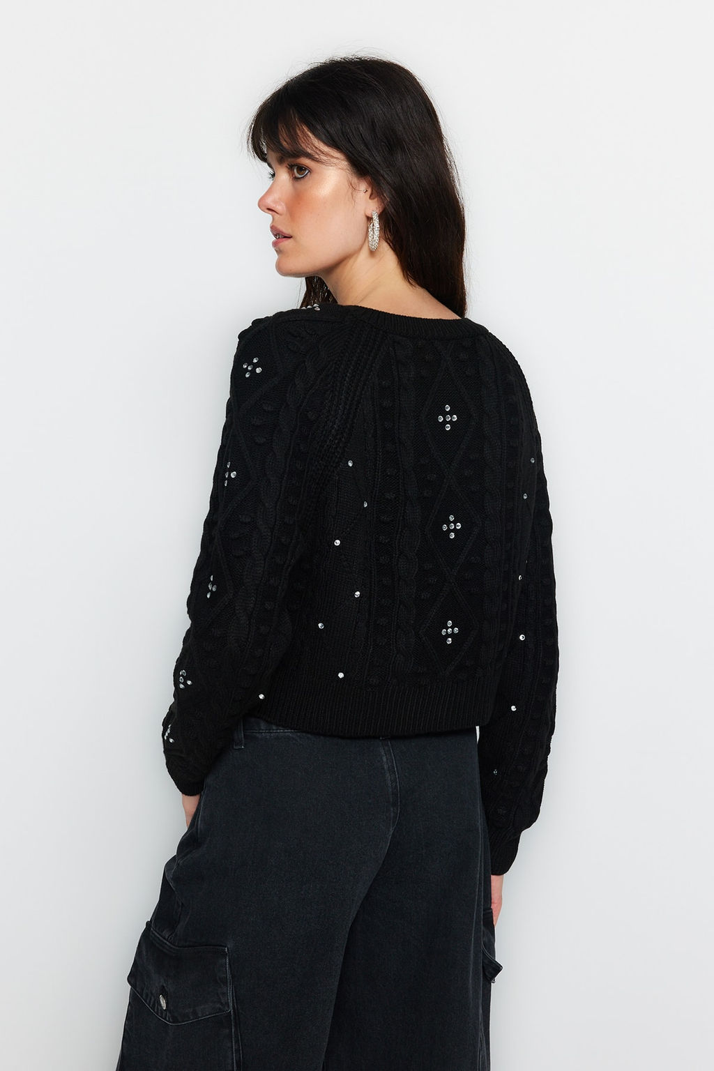 Siyah Cift Tarafl? Kullan?labilen Triko Kazak-H?rka TWOAW24KZ00144