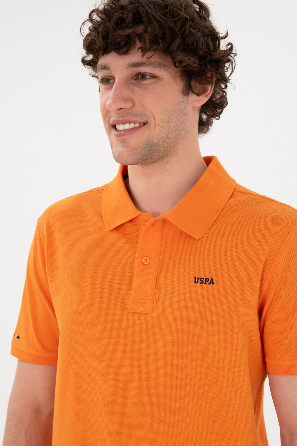 Футболка-поло U.S. Polo Assn Regular Fit Polo Yaka оранжевая из хлопка