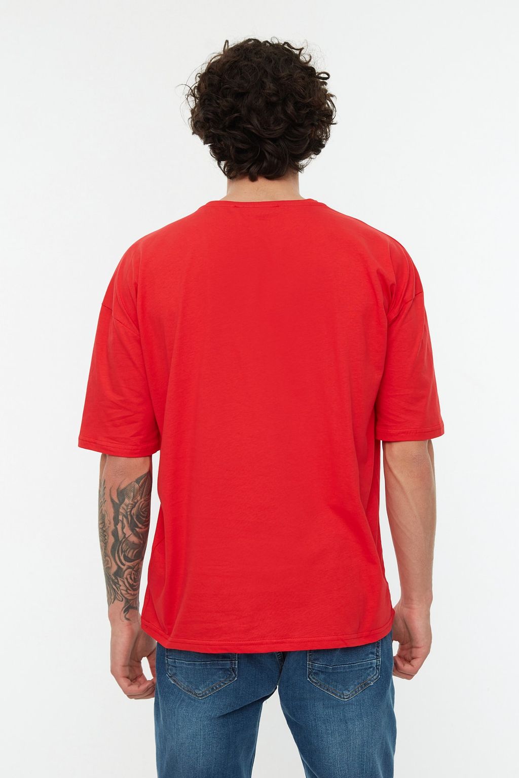 TRENDYOL MAN Siyah Oversize/Genis Kesim Basic %100 Pamuklu T-Shirt TMNSS22TS0318 - Trendyolmilla фото 2