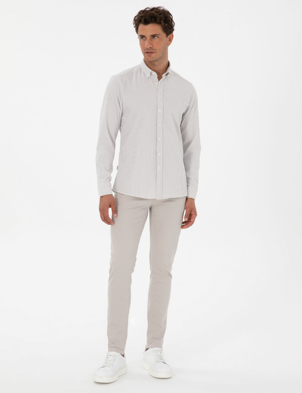 Vizon Slim Fit _izgili Slim Fit G_mlek