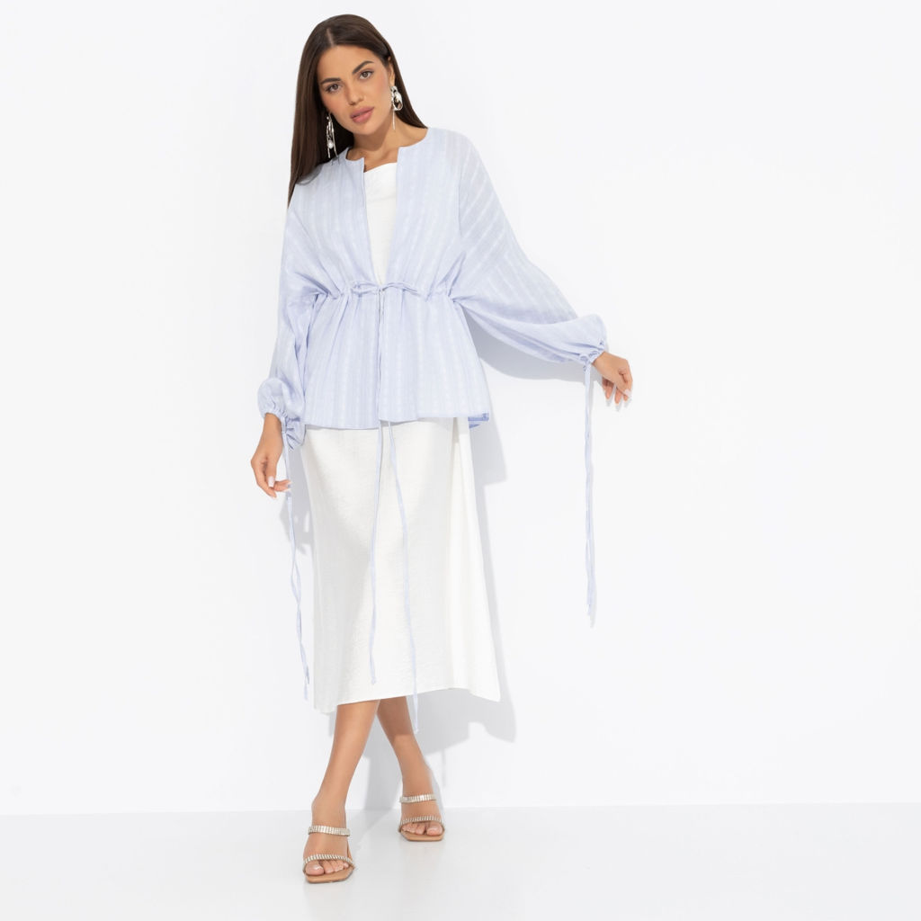 Костюм с юбкой из хлопка Цвет нежности (sky) - Charutti фото 7