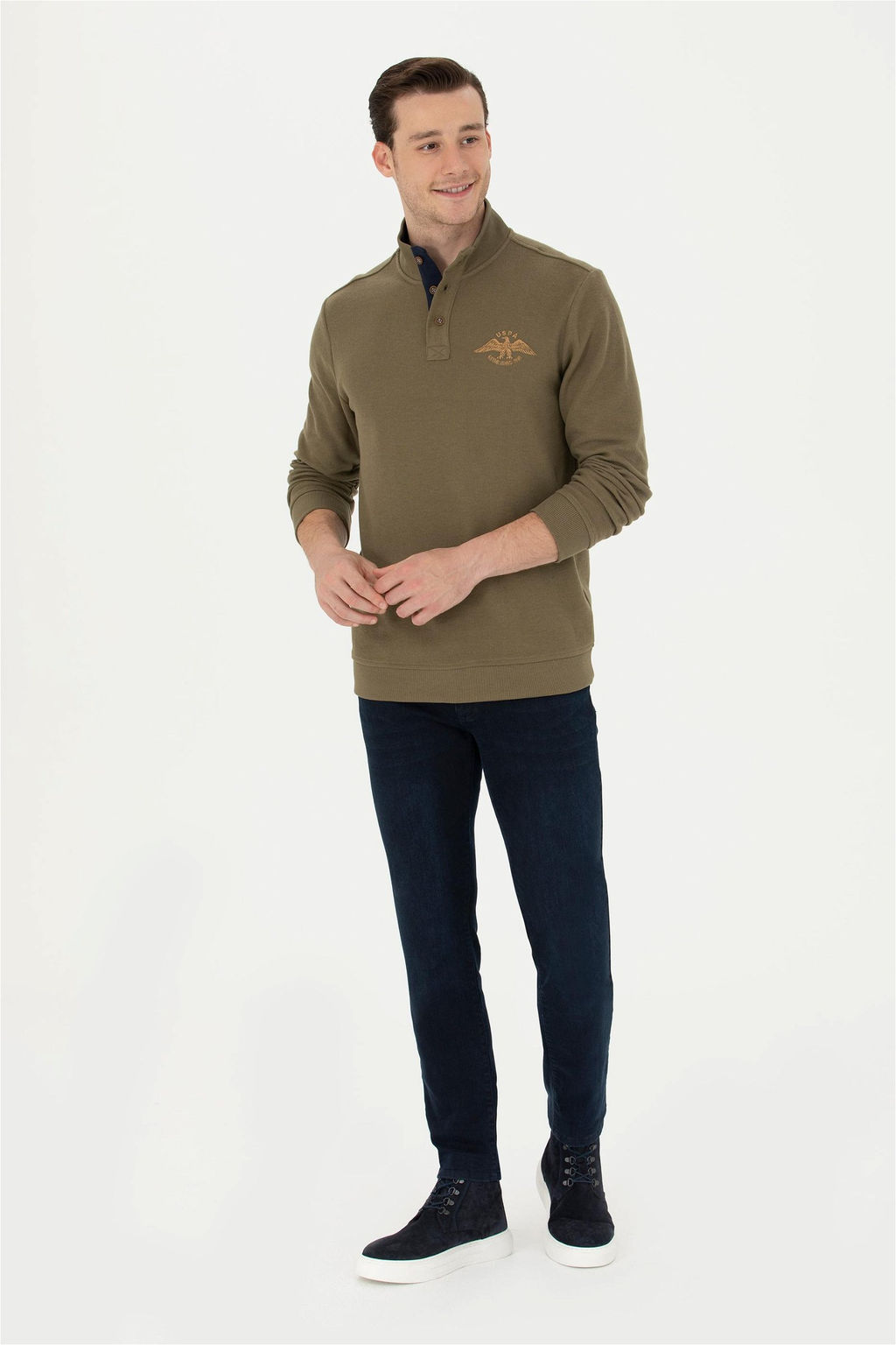 Мужской свитшот цвета хаки - U.s. polo assn фото 11