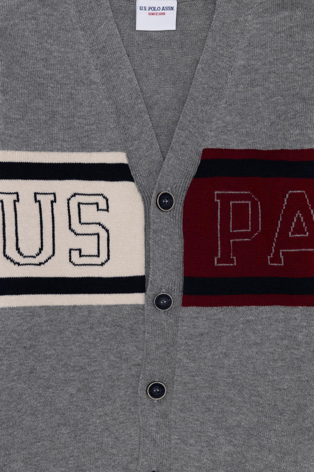 Серый кардиган из меланжевого трикотажа для мальчика - U.s. polo assn фото 4