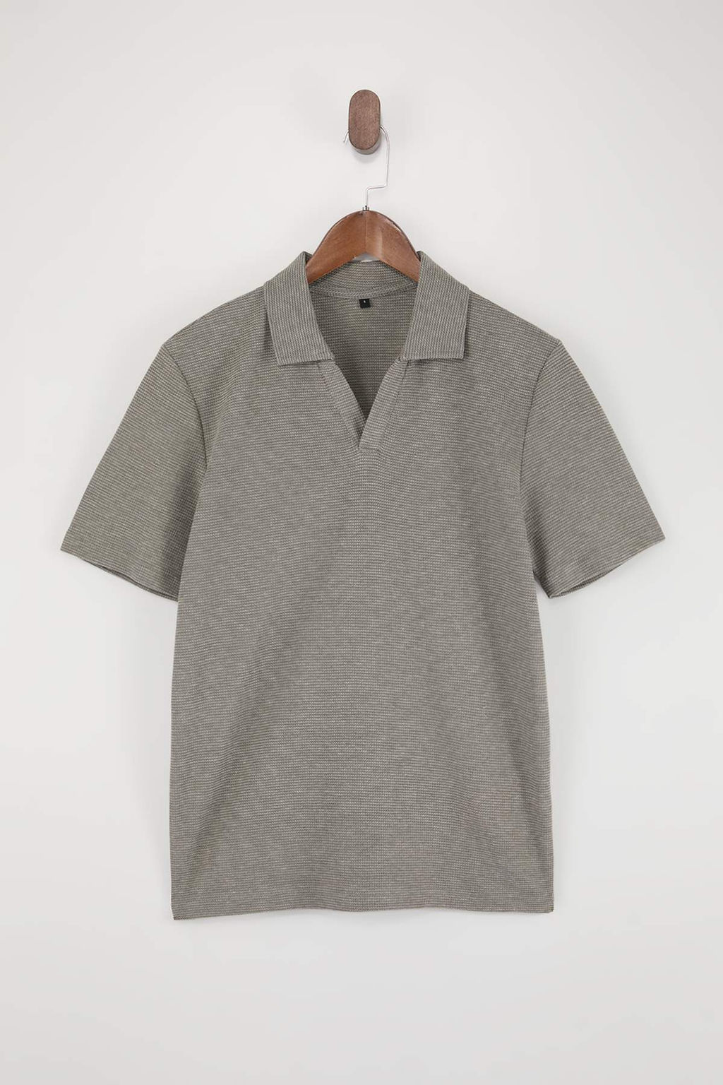 Haki Regular/Normal Kesim Dokulu Polo Yaka T-shirt TMNSS26PO00009