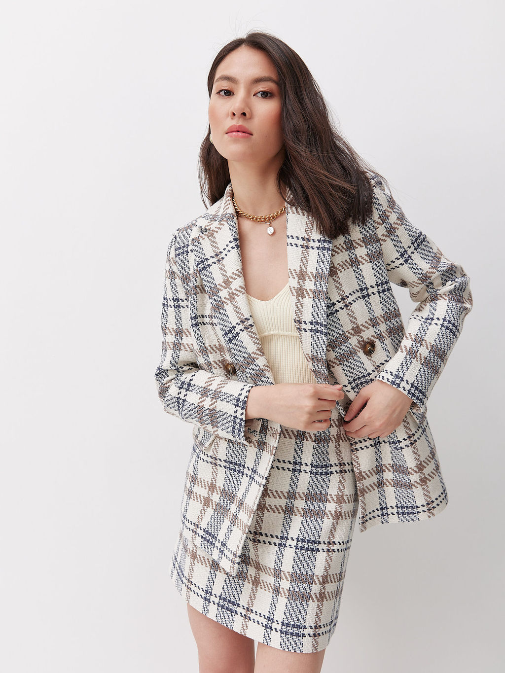 Двубортный жакет в клетку - TO BE ONE фото 2