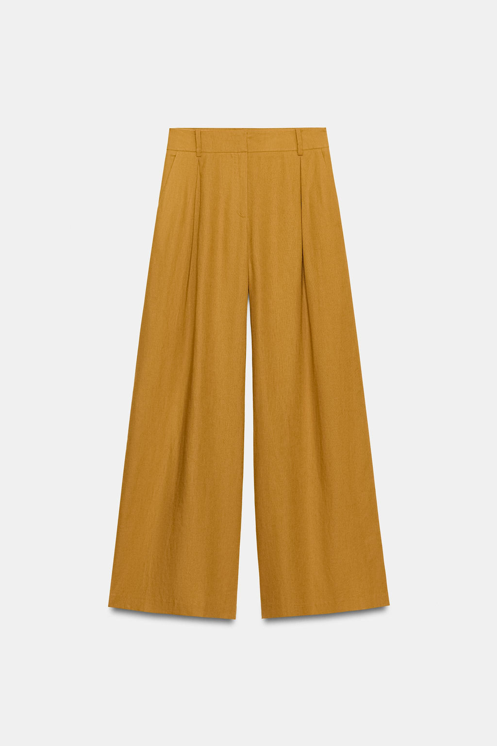 PANTAL?N ANCHO CON LINO / Curry - Zara фото 8