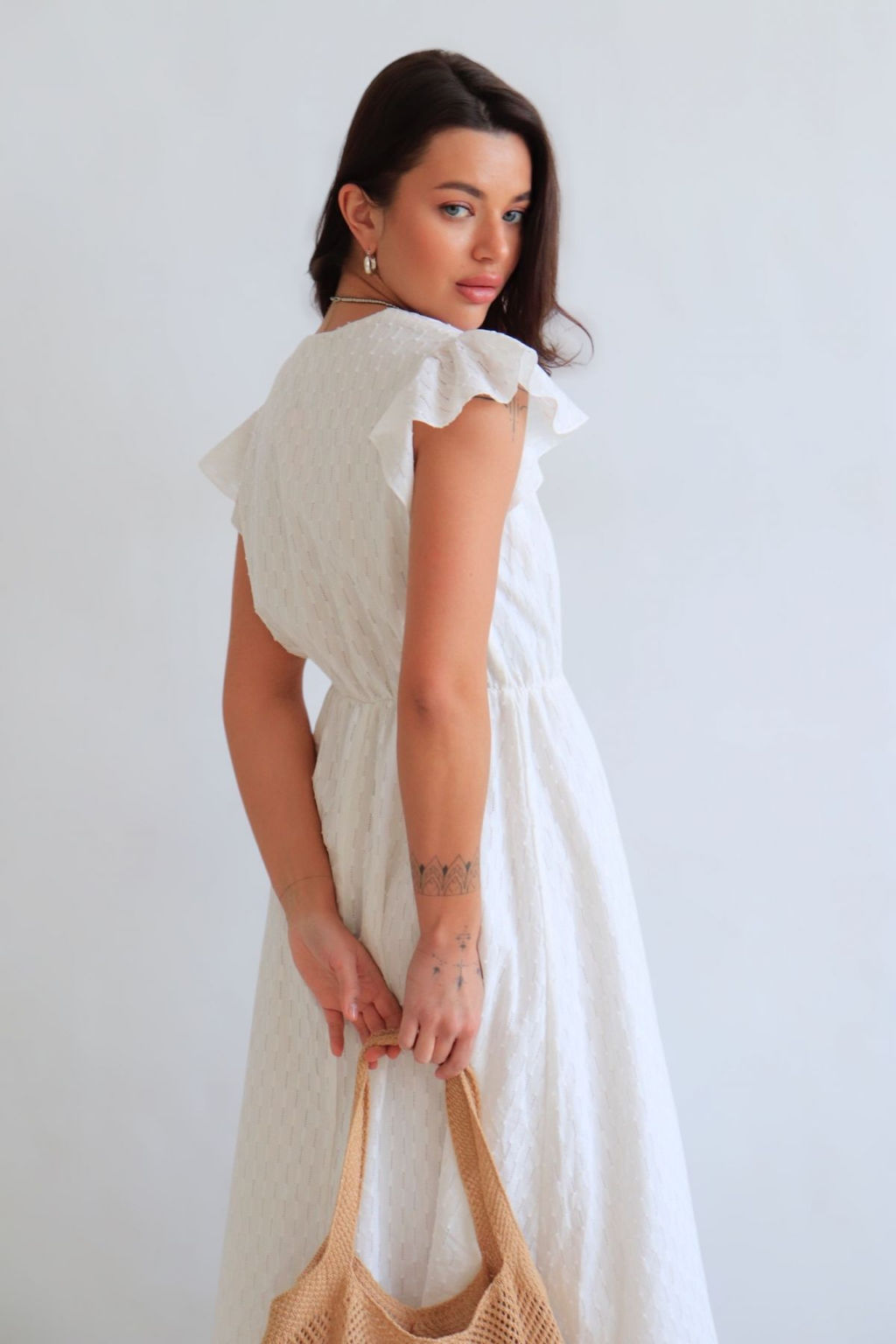 Martichelli Платье хлопковое белое  фото 8