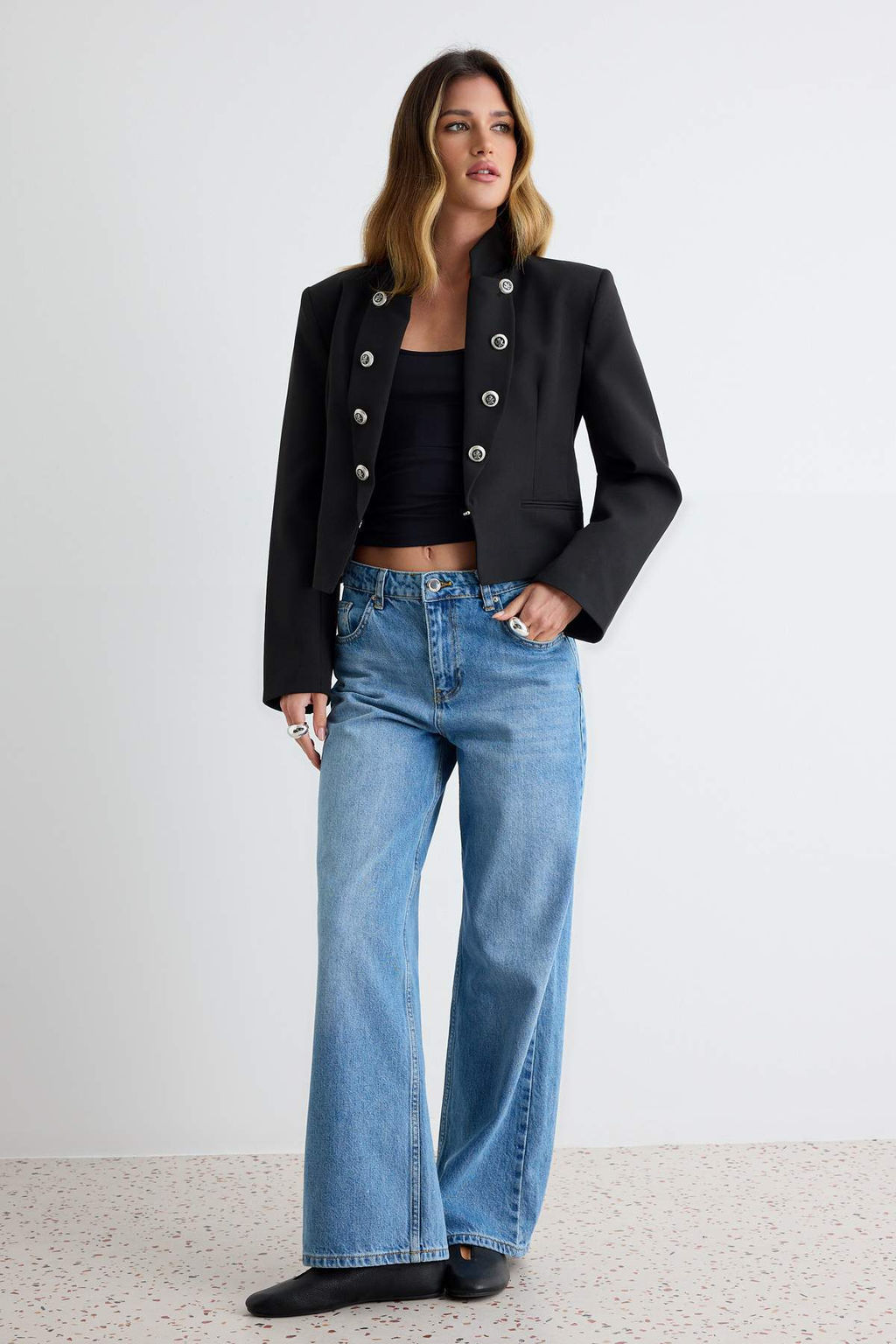 Mavi %100 Pamuk Y_ksek Bel Bilek Boy Wide Leg Jeans TWOAW27JE00094 - Trendyolmilla фото 2