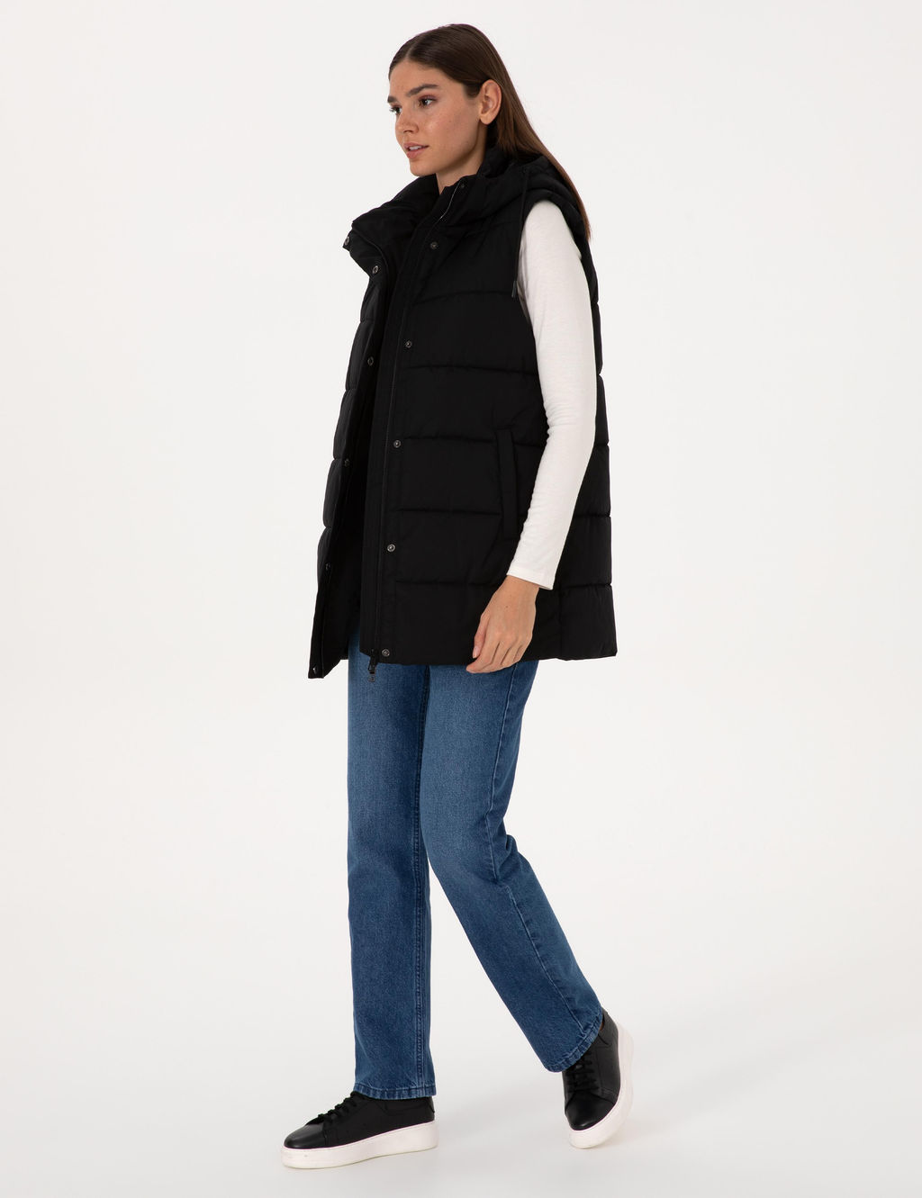 Siyah __kar_labilir Kap__onlu Yelek - Pierre cardin фото 4