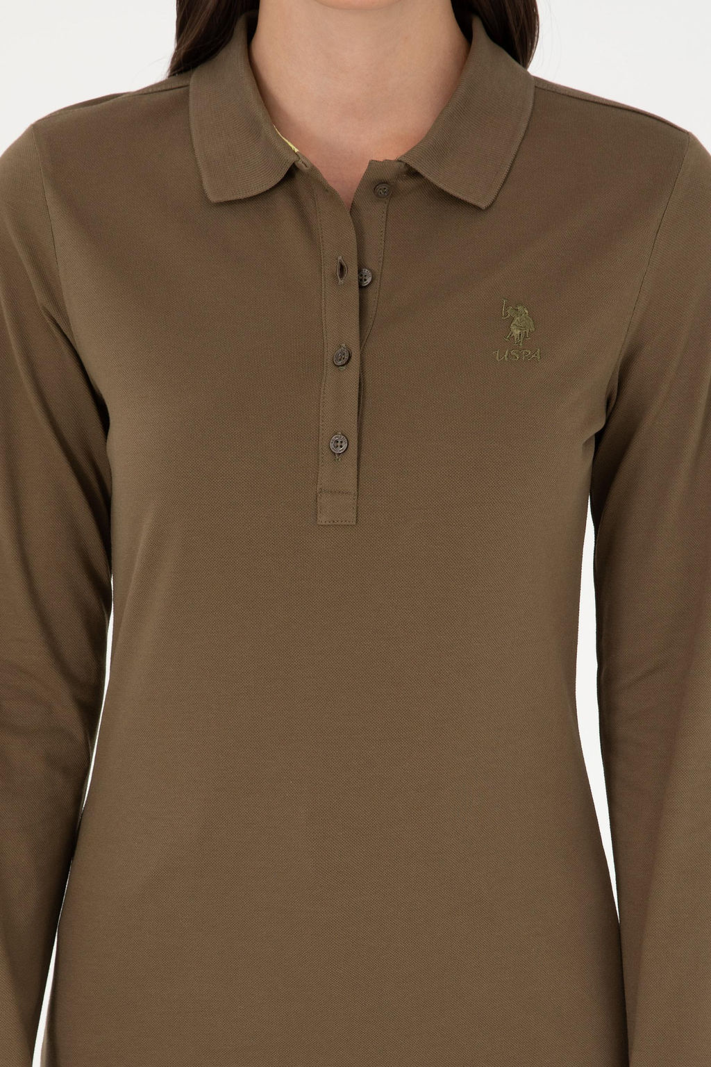 Женский базовый свитшот цвета хаки Неожиданная скидка в корзине - U.s. polo assn фото 6