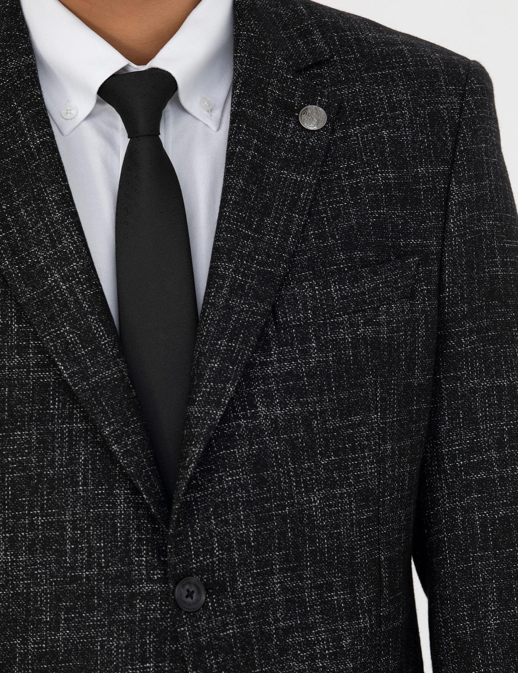 Siyah Ekstra Slim Fit Y_n Kar___ml_ Blazer Ceket