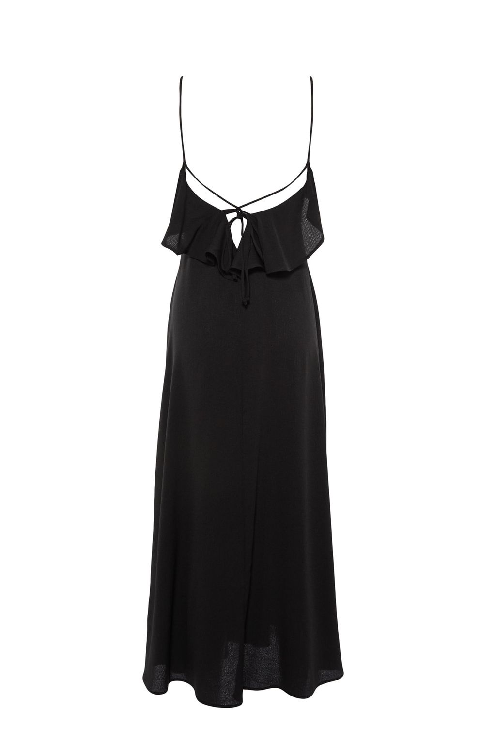 TRENDYOLMILLA Siyah Maxi Dokuma Volanl? Plaj Elbisesi TBESS19WY0004 фото 12