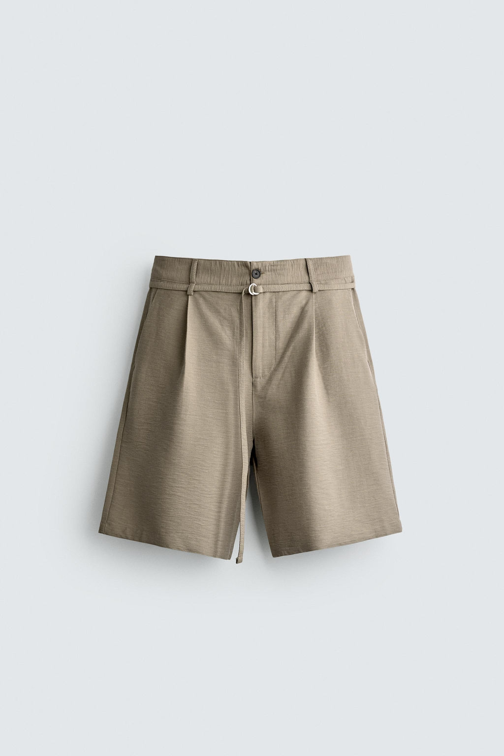 BERMUDA RELAXED FIT PLIEGUES CINTUR?N / Negro - Zara фото 7