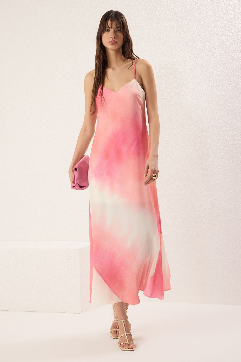 TRENDYOLMILLA Pembe Degrade A Kesim Maxi Dokuma Elbise TWOSS23EL02416  фото 17