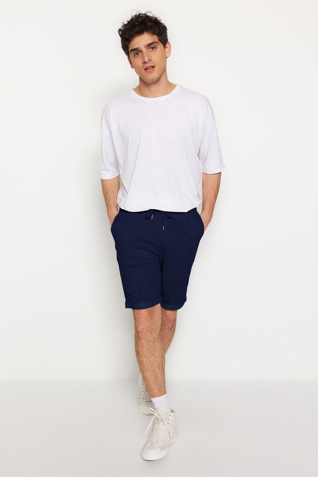 TRENDYOL MAN Gri Regular/Normal Kesim Orta Boy Lastik Belli Bagc?kl? Duble Paca Sort TMNSS21SR0046 - Trendyolmilla фото 9