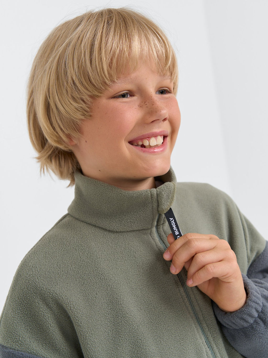 Олимпийка флисовая Колор блок Графит/Олива 7+ - Bungly фото 4