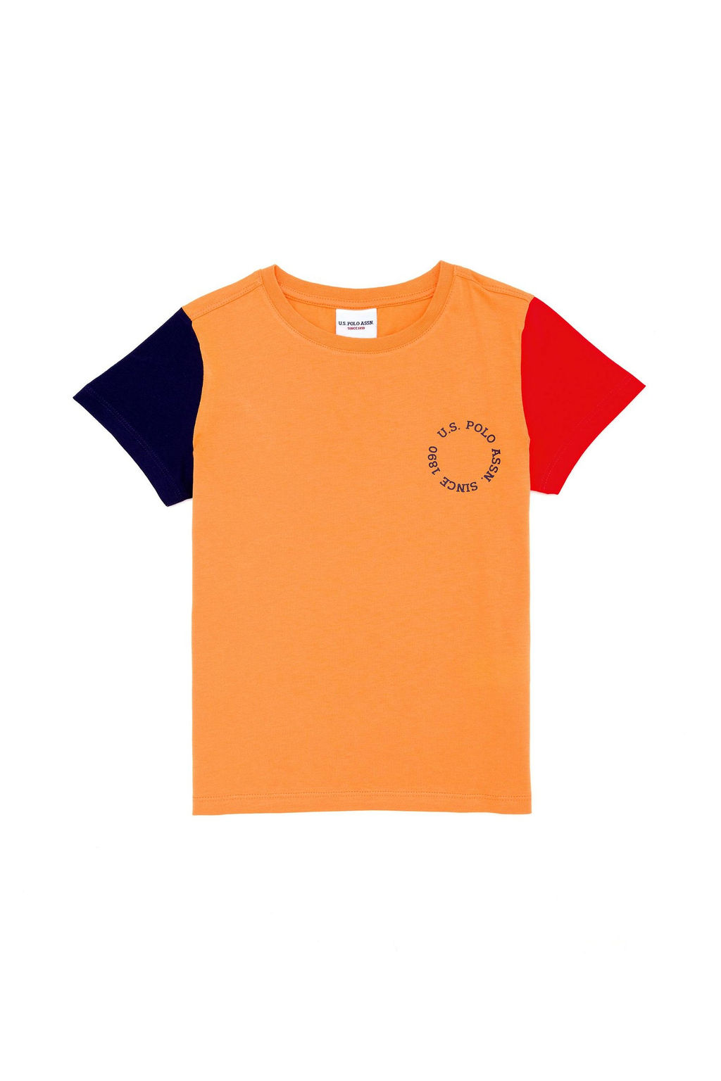 Детская оранжевая футболка с круглым вырезом Неожиданная скидка в корзине - U.s. polo assn фото 3