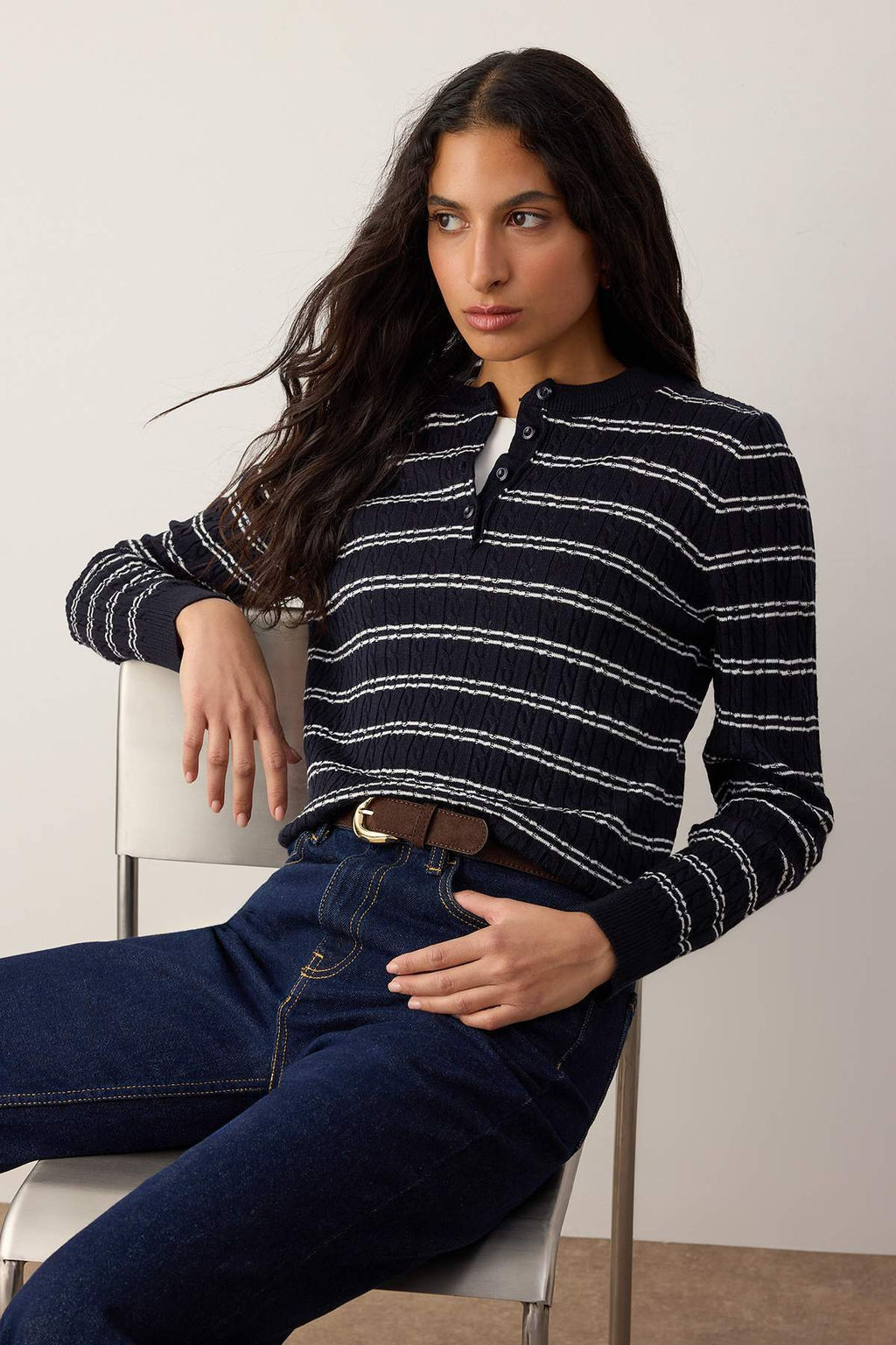 Siyah-Ekru*001 Bisiklet Yaka 2li Triko Kazak TWOAW26KZ00187 - Trendyolmilla фото 10