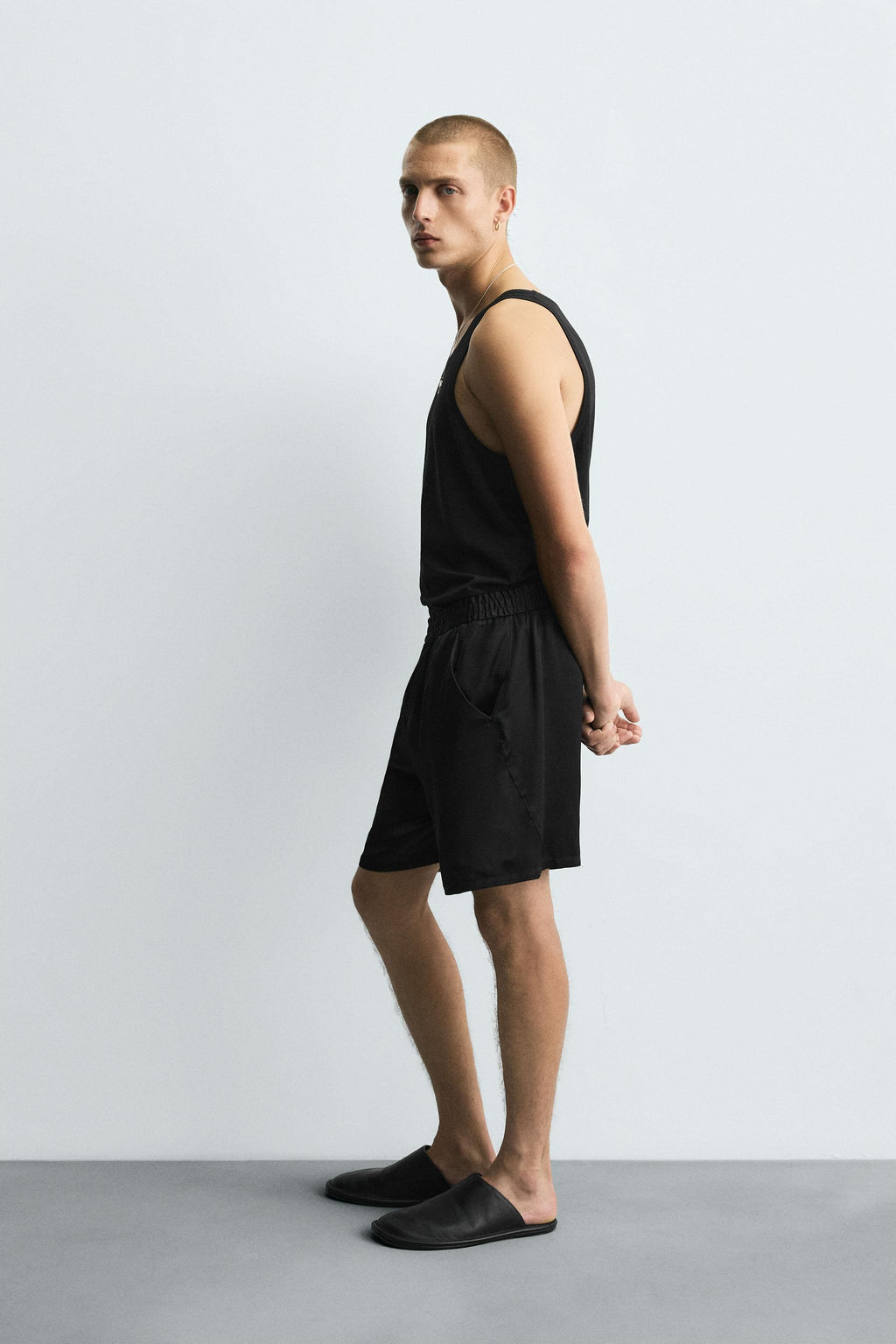 RELAXED FIT SATIN BERMUDA SHORTS - Zara фото 14