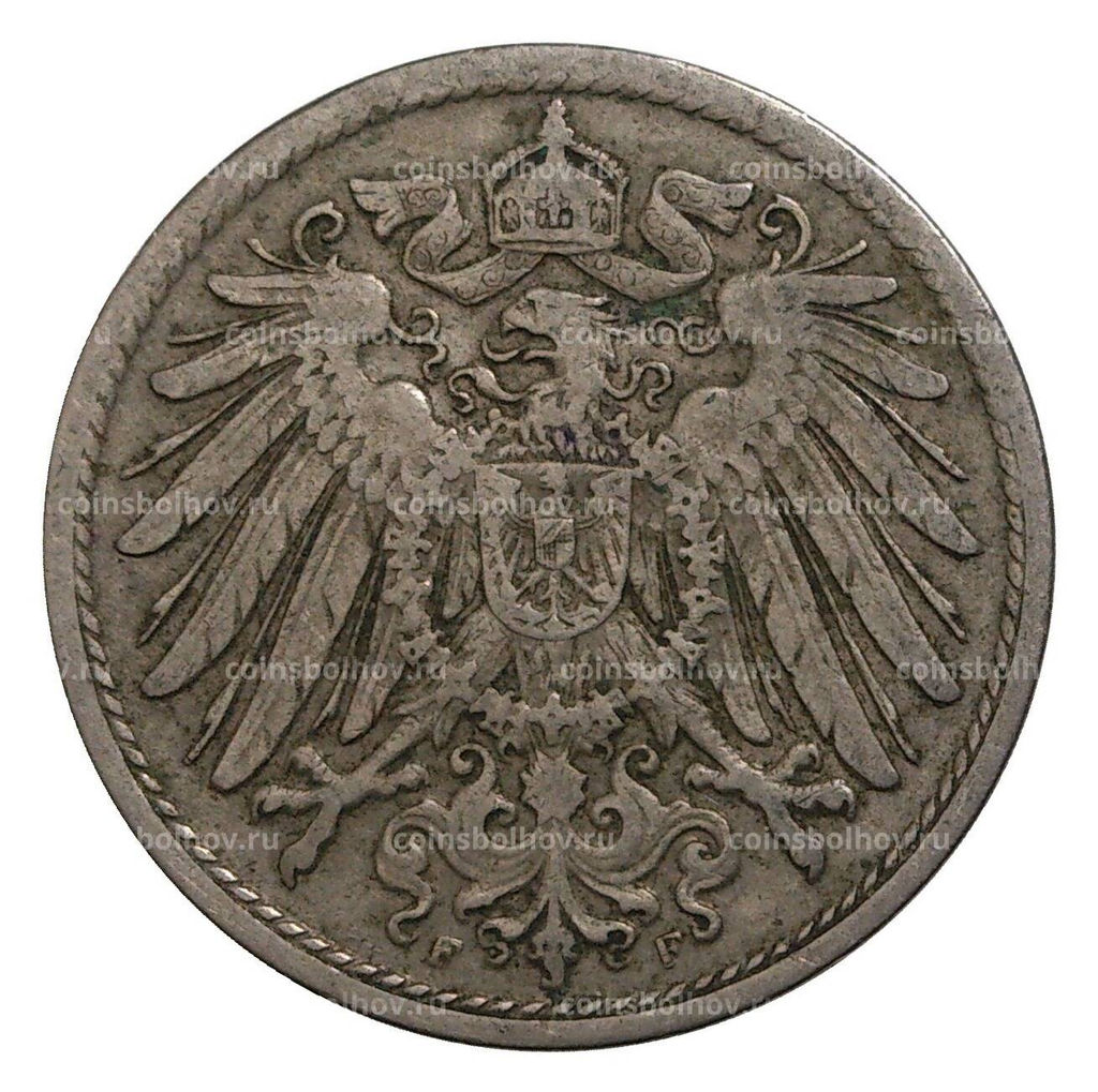 Монета 10 пфеннигов 1907 года F Германия