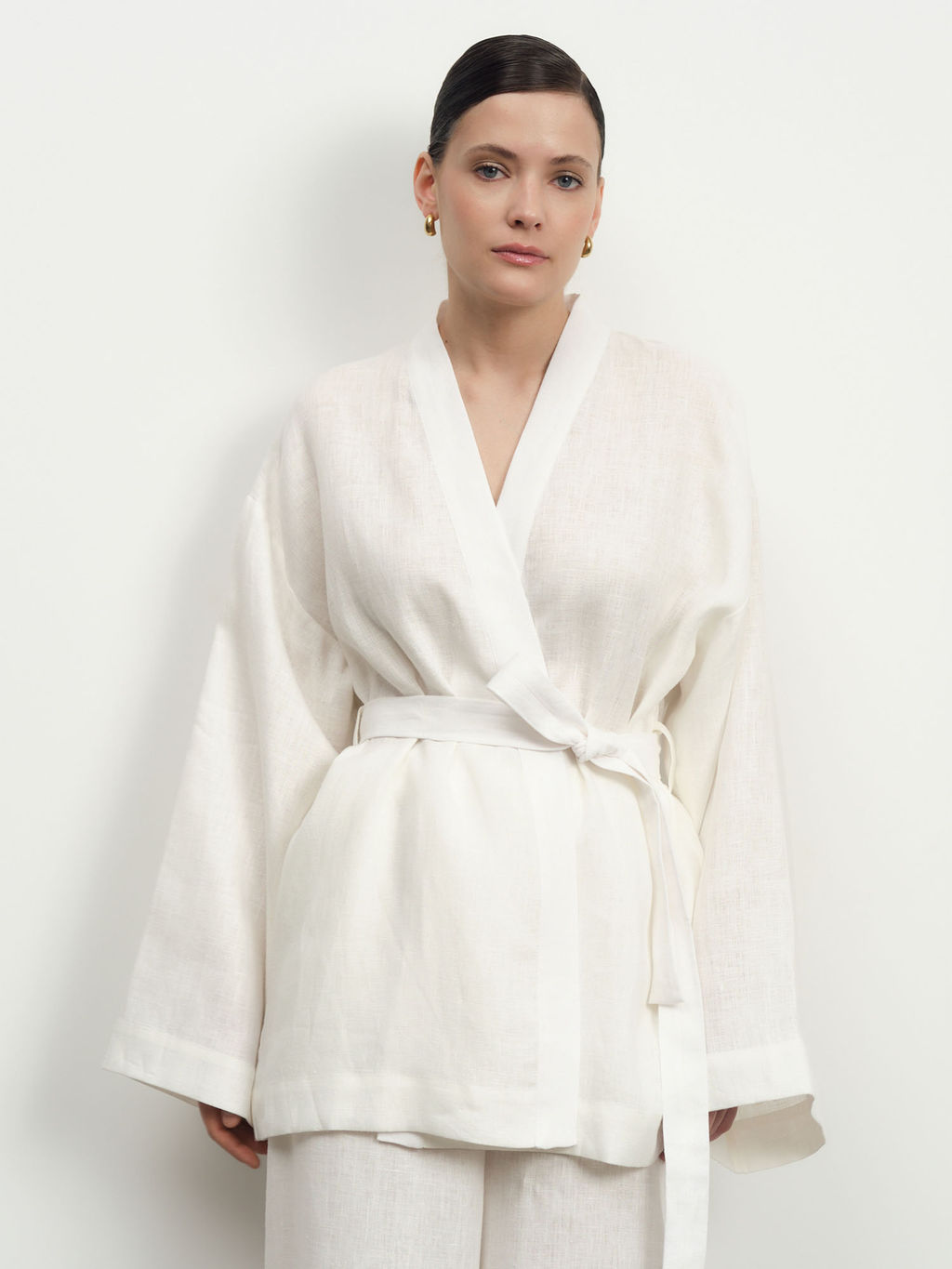Жакет-кимоно льняное 42367 белый