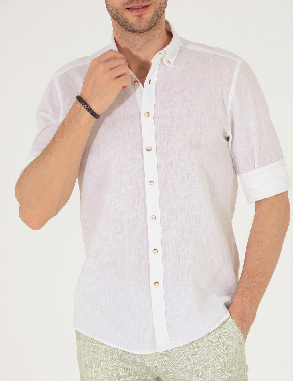 Beyaz Regular Fit Uzun Kollu G_mlek - Pierre cardin фото 6