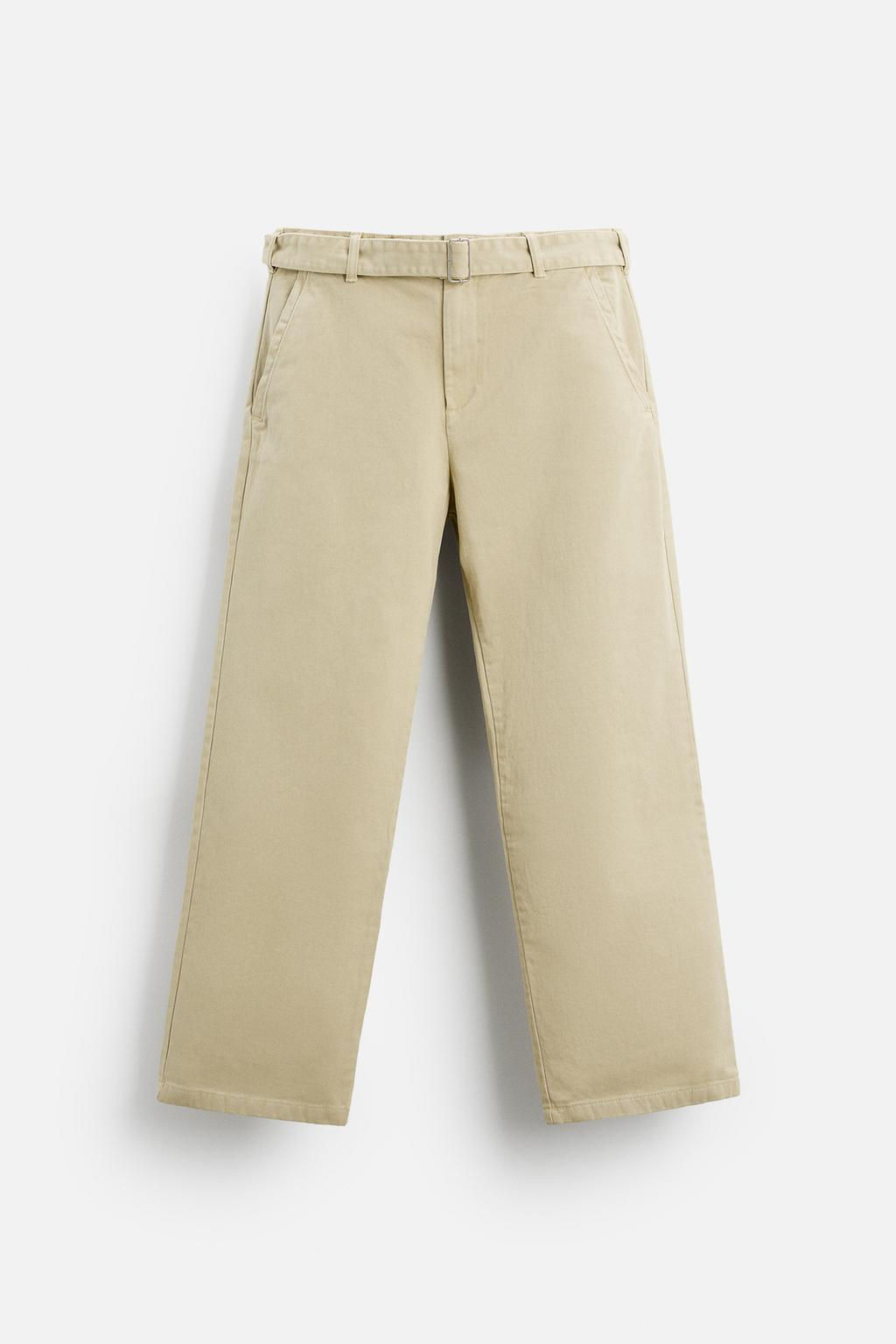 STRAIGHT-LEG TROUSERS WITH BELT - Zara фото 5
