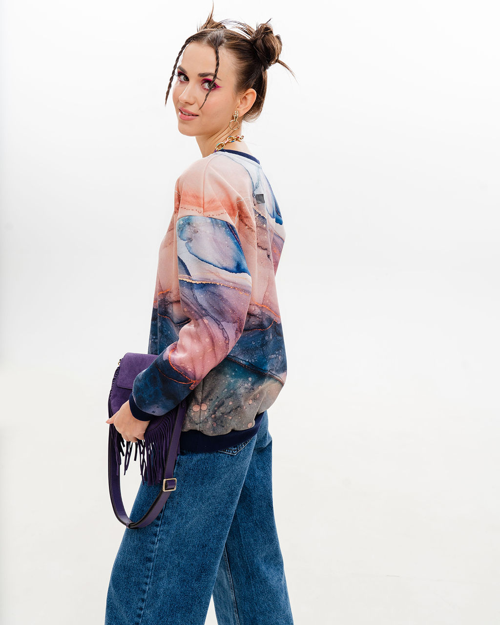 Удлинённый свитшот с принтом SNK001 - Sahar art lab фото 6