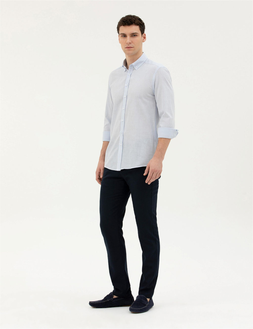 Lacivert Slim Fit Kanvas Pantolon - Pierre cardin фото 3