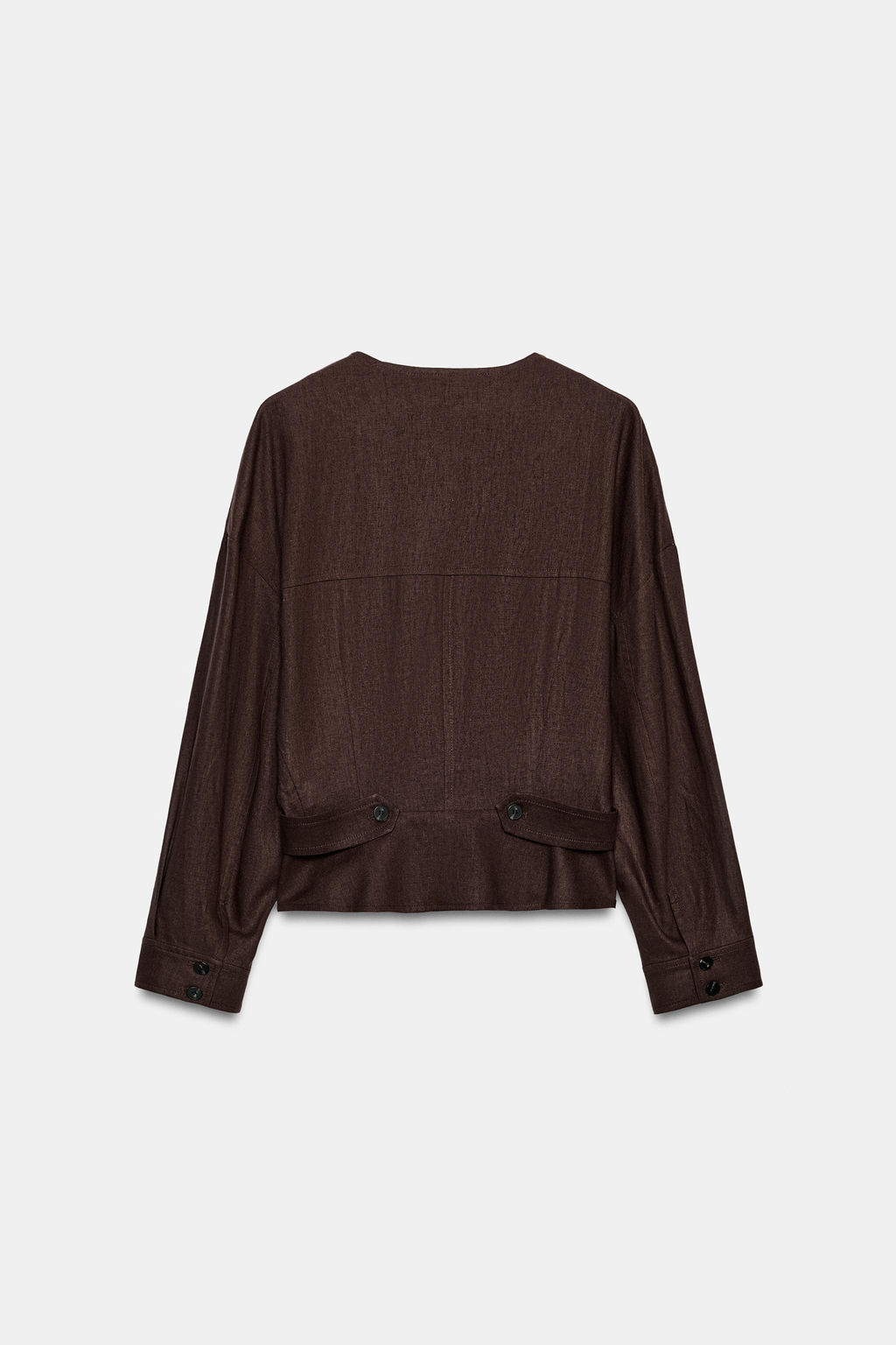 CHAQUETA CRUZADA CON LINO / Marr?n chocolate - Zara фото 5