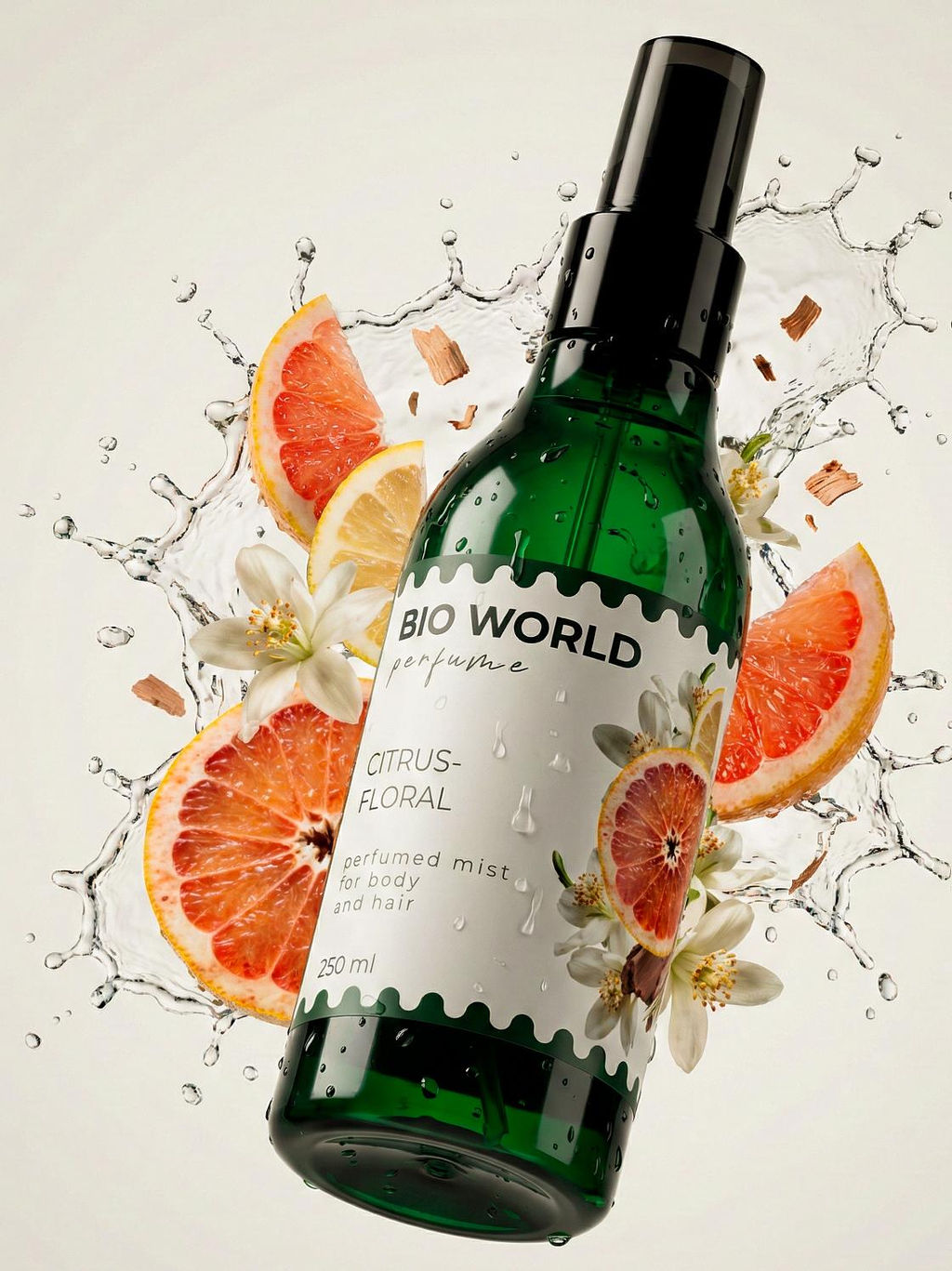 Bio World Perfume Мист для тела и волос парфюмированный CITRUS-FLORAL 250 мл
