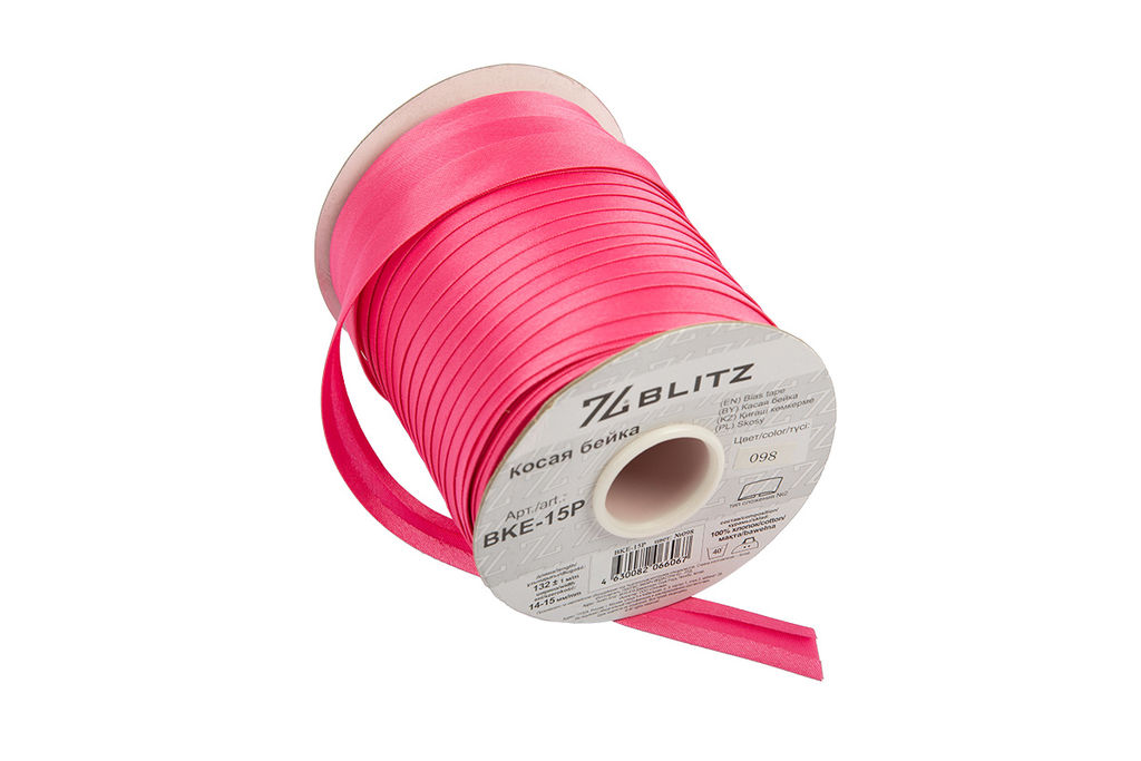 Косая бейка атлас BLITZ BKE-15P 14 - 15 мм 132 м 1 м