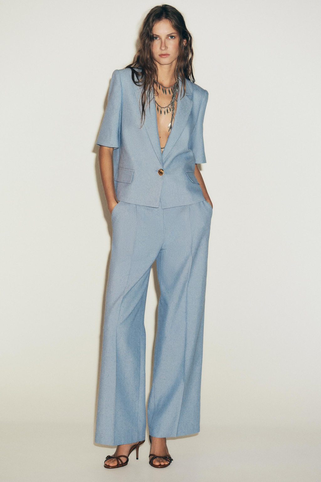 CROPPED SHORT SLEEVE BLAZER - Zara фото 6
