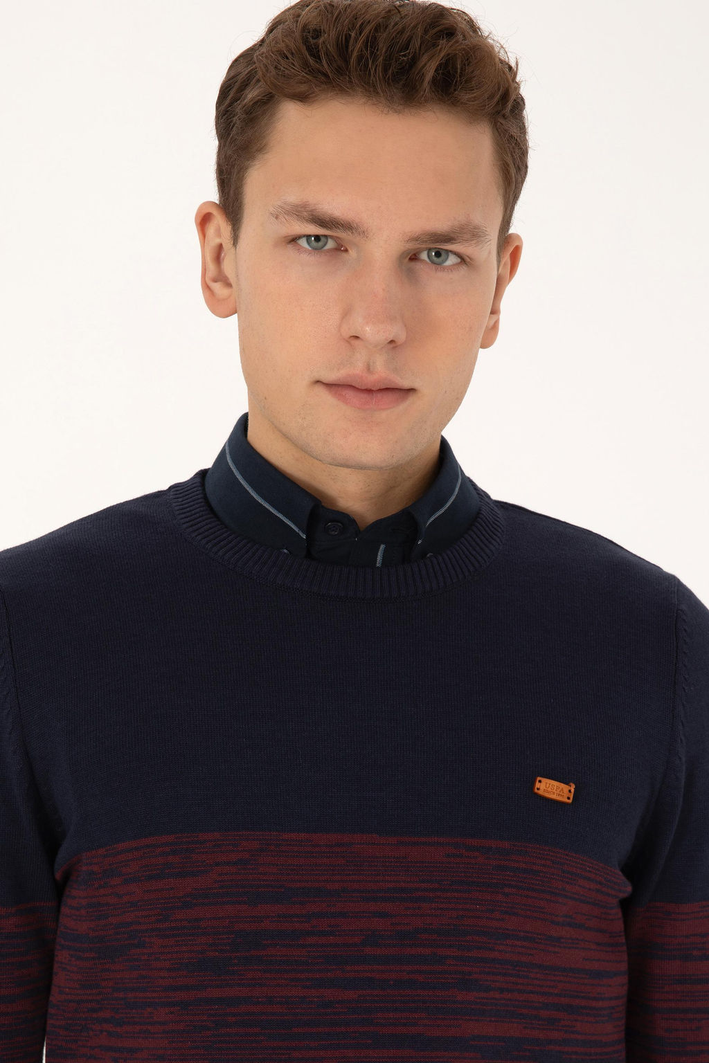 Erkek Slim Fit Bisiklet Yaka Lacivert Kazak - U.s. polo assn фото 2