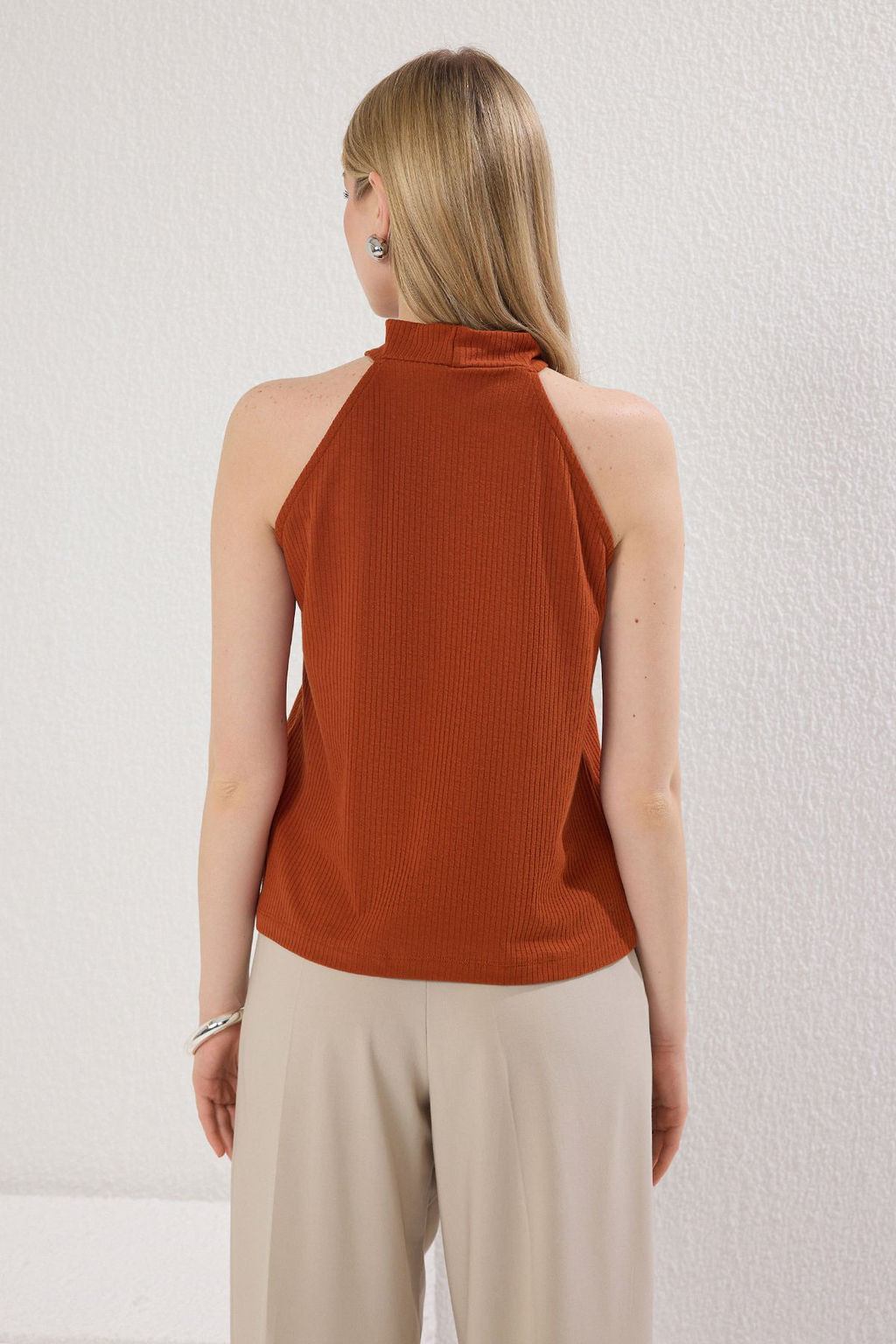 Kiremit Regular/Normal Kal?p Halter Yaka Esnek Orme Atlet TWOSS25AL00021