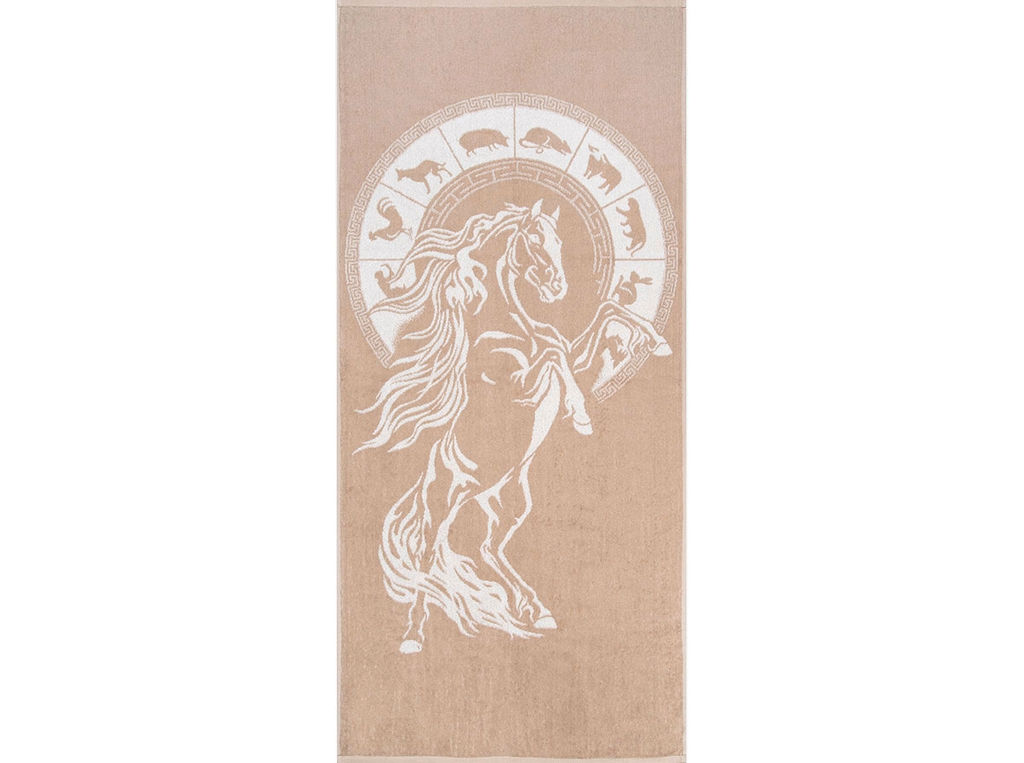 Полотенце махровое 6с102.511ж2 Гороскоп-лошадь(лен3) 67х150см