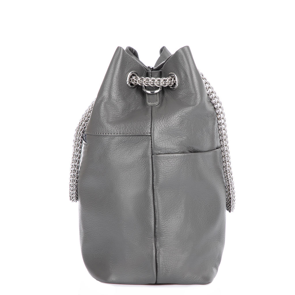 Y9810 grey, женская кожаная сумка "Chain strap" Barcelo Biagi