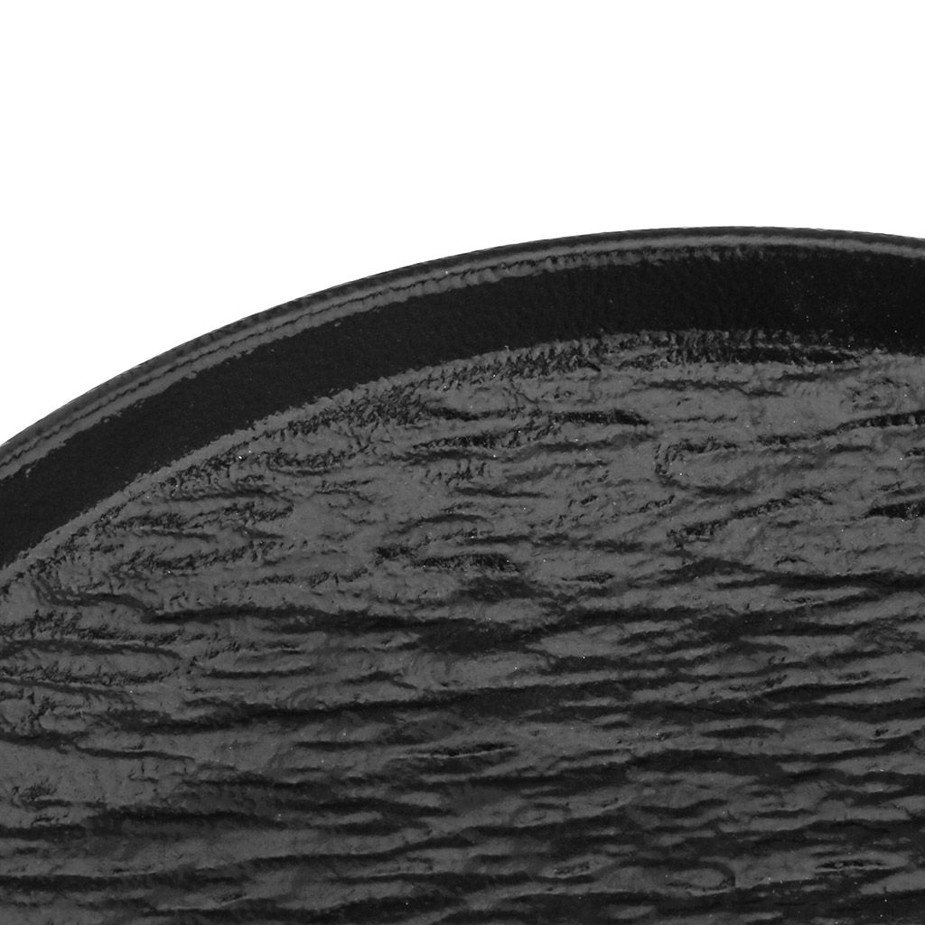 Шунгит 3D Тарелка мелкая фарфоровая д250мм h33мм, черный, глянцевая глазурь, рельефный декор (Китай) - Домашняя Мода фото 3