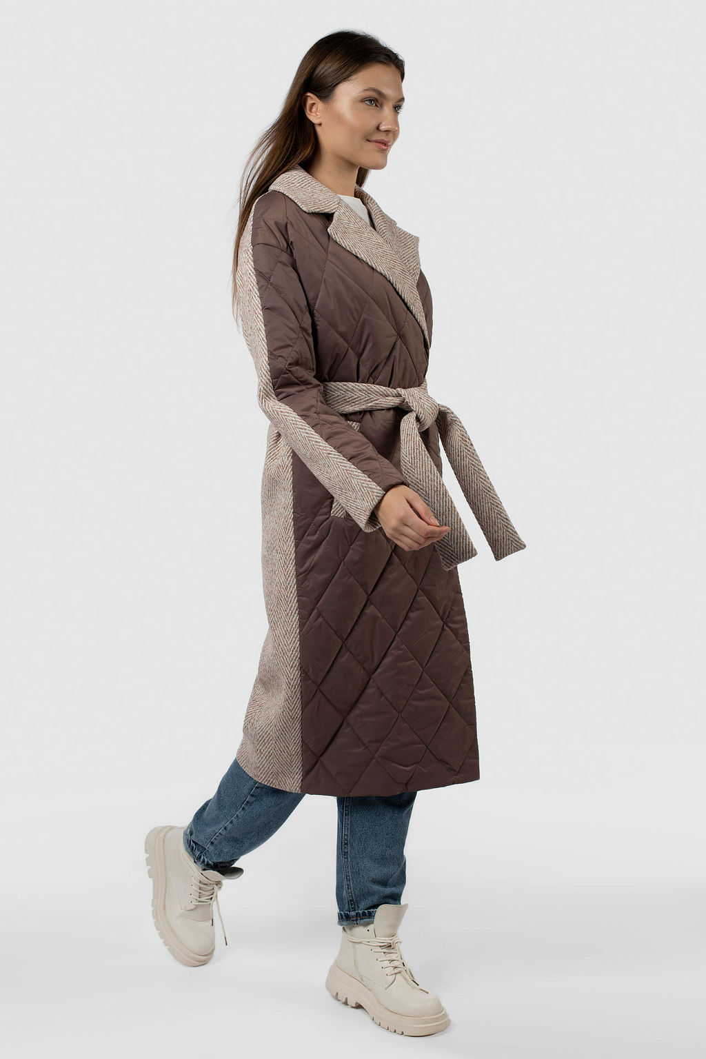 Пальто женское демисезонное (пояс) - El podio фото 2