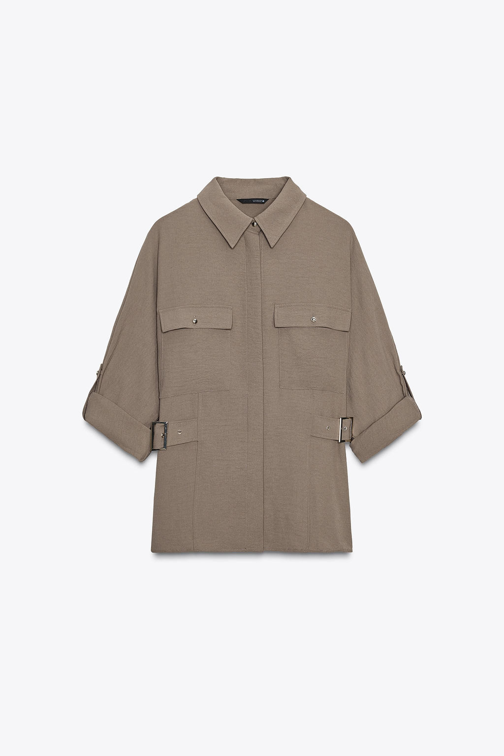SAFARI SHIRT WITH SIDE BUCKLES - Zara фото 16
