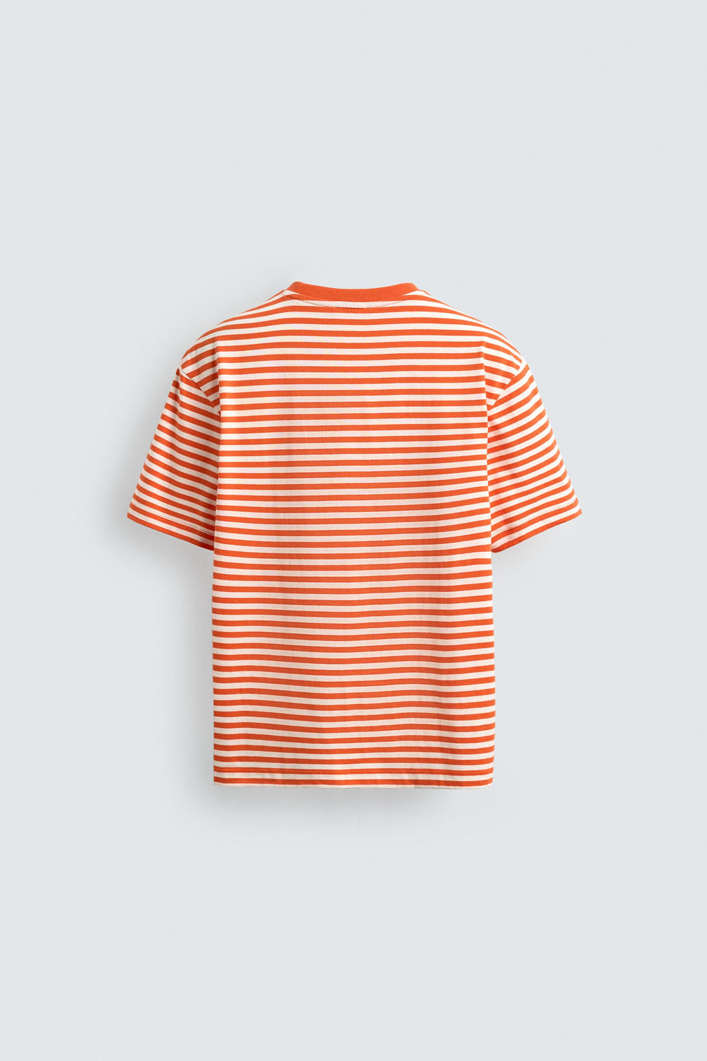 CAMISETA REGULAR FIT JACQUARD RAYAS / blanco-naranja