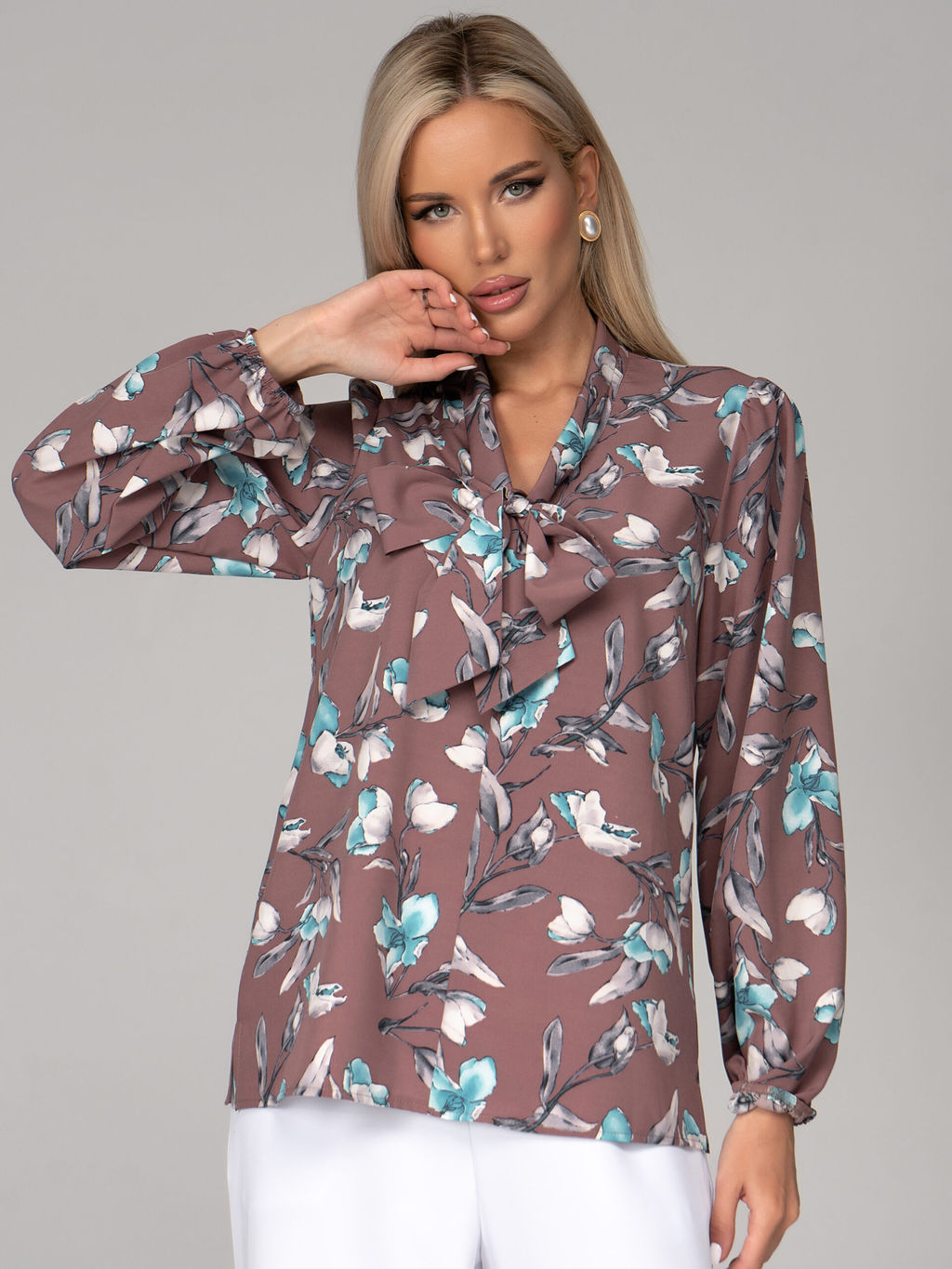 Блузка Бант (ежевика) - Эльза фото 13