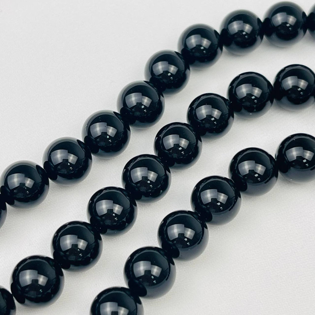 Бусины для украшений из черного Агата (38 бусин)