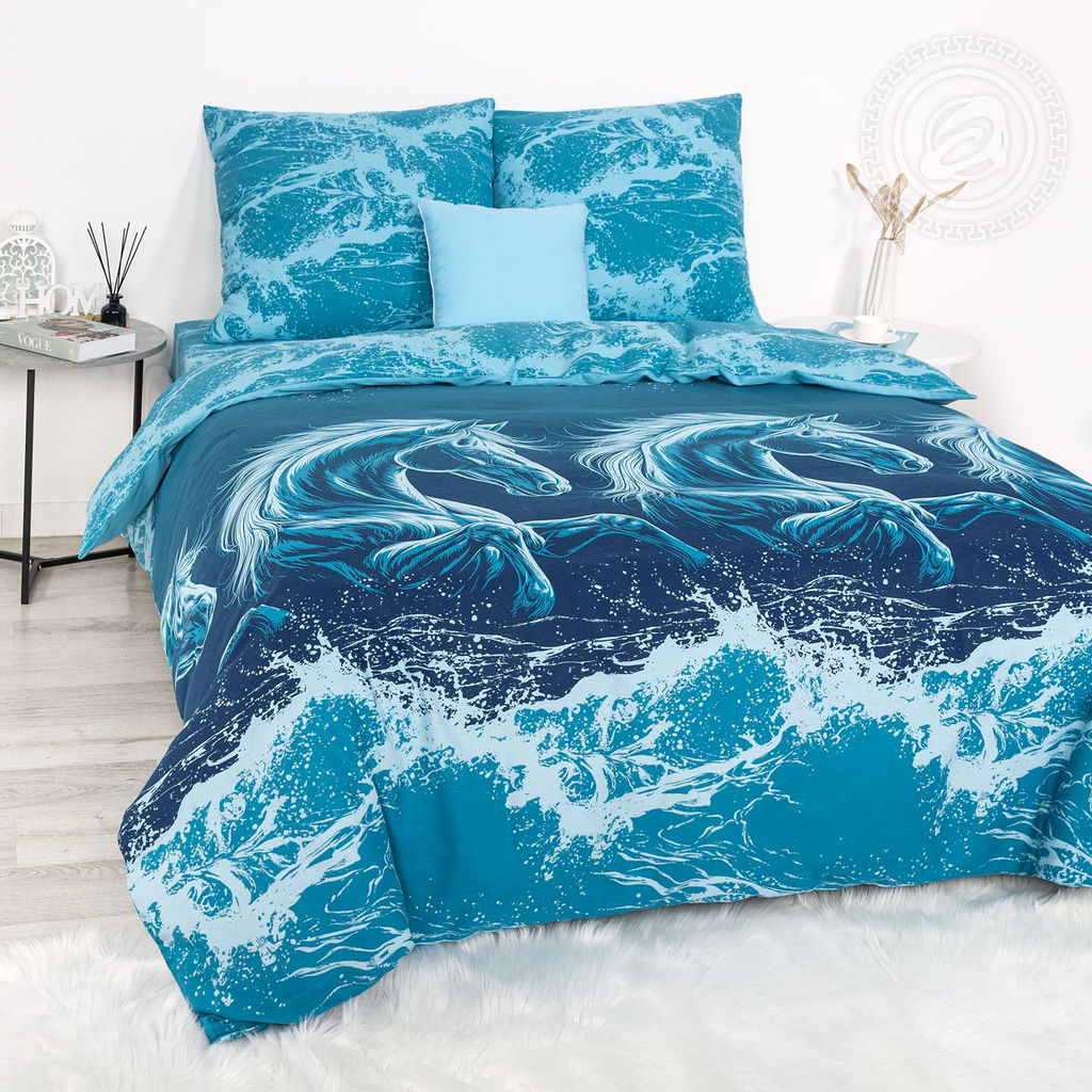 Постельное бельё Посейдон (бязь премиум) 2 сп. с Евро/Пододеяльник: 1 шт. - 215*175; Простыня: 1 шт. - 215*240; Наволочка: 2 шт. - 70*70; Премиум