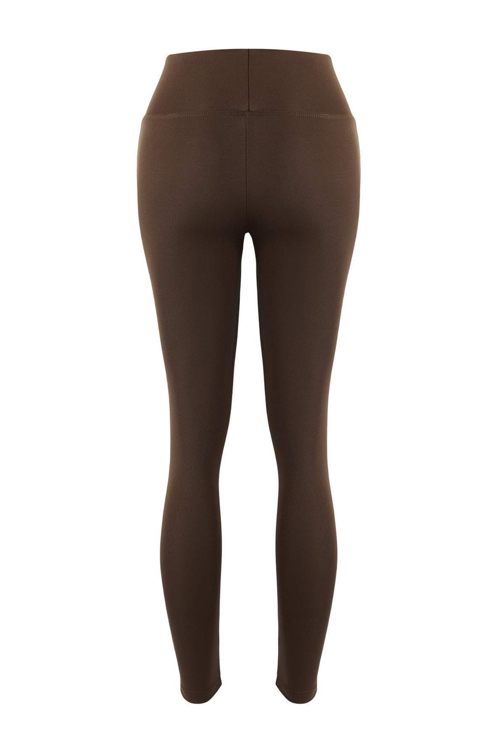 Cikolata Kahve Genis Bel Lastikli Ekstra Toparlay?c? Tam Boy Orme Spor Tayt TWOAW21TA0029