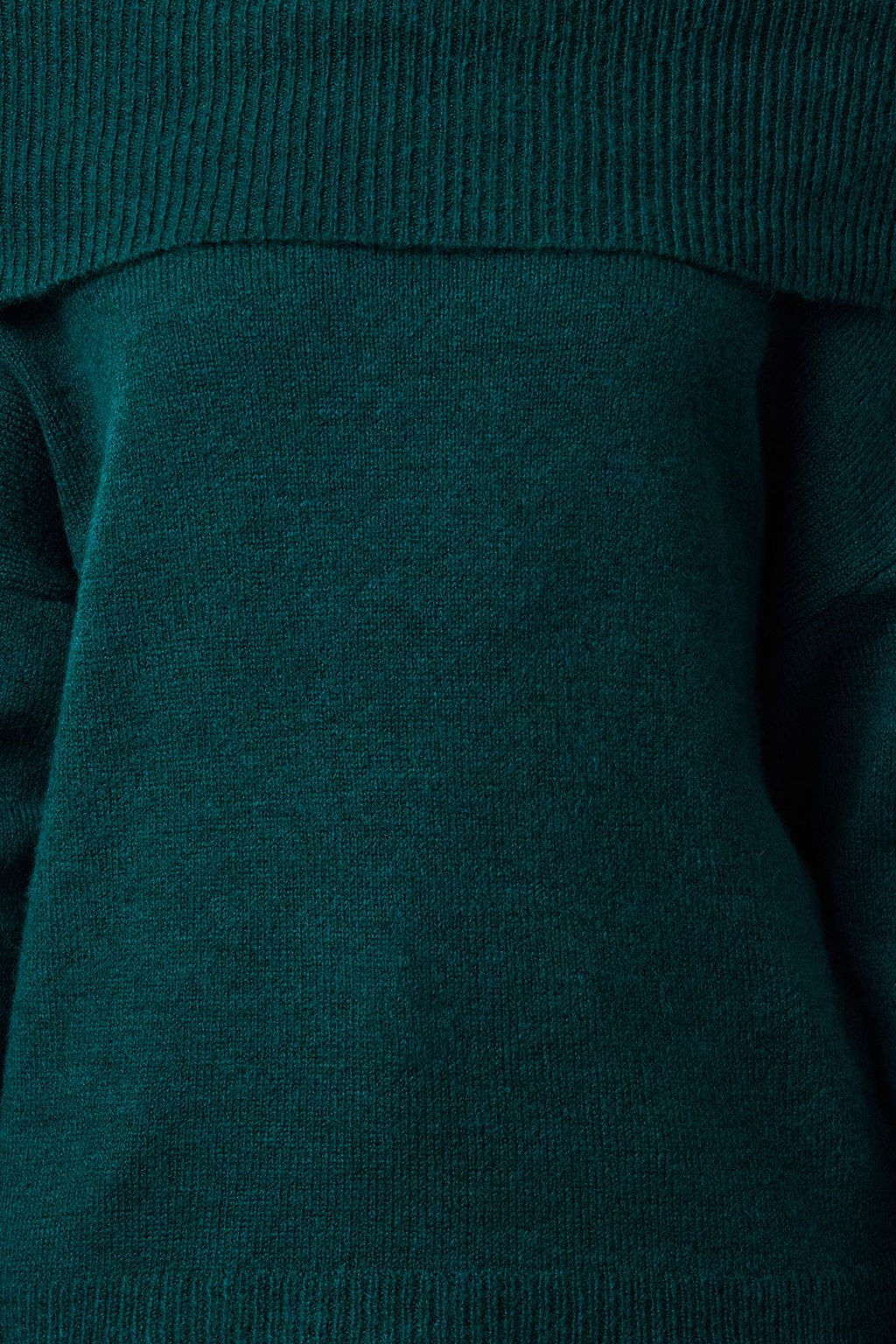 Zumrut Yesili Yumusak Dokulu Carmen Yaka Triko Kazak TWOAW20KZ1519