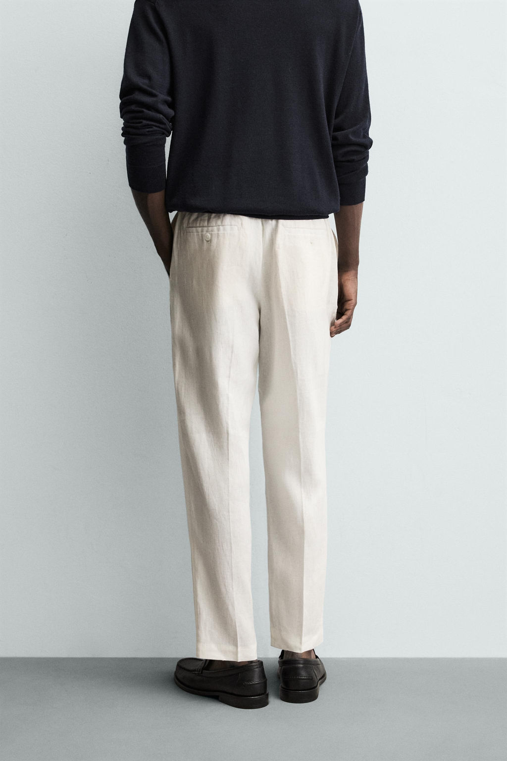 PANTAL?N REGULAR FIT 100% LINO / Blanco - Zara фото 3