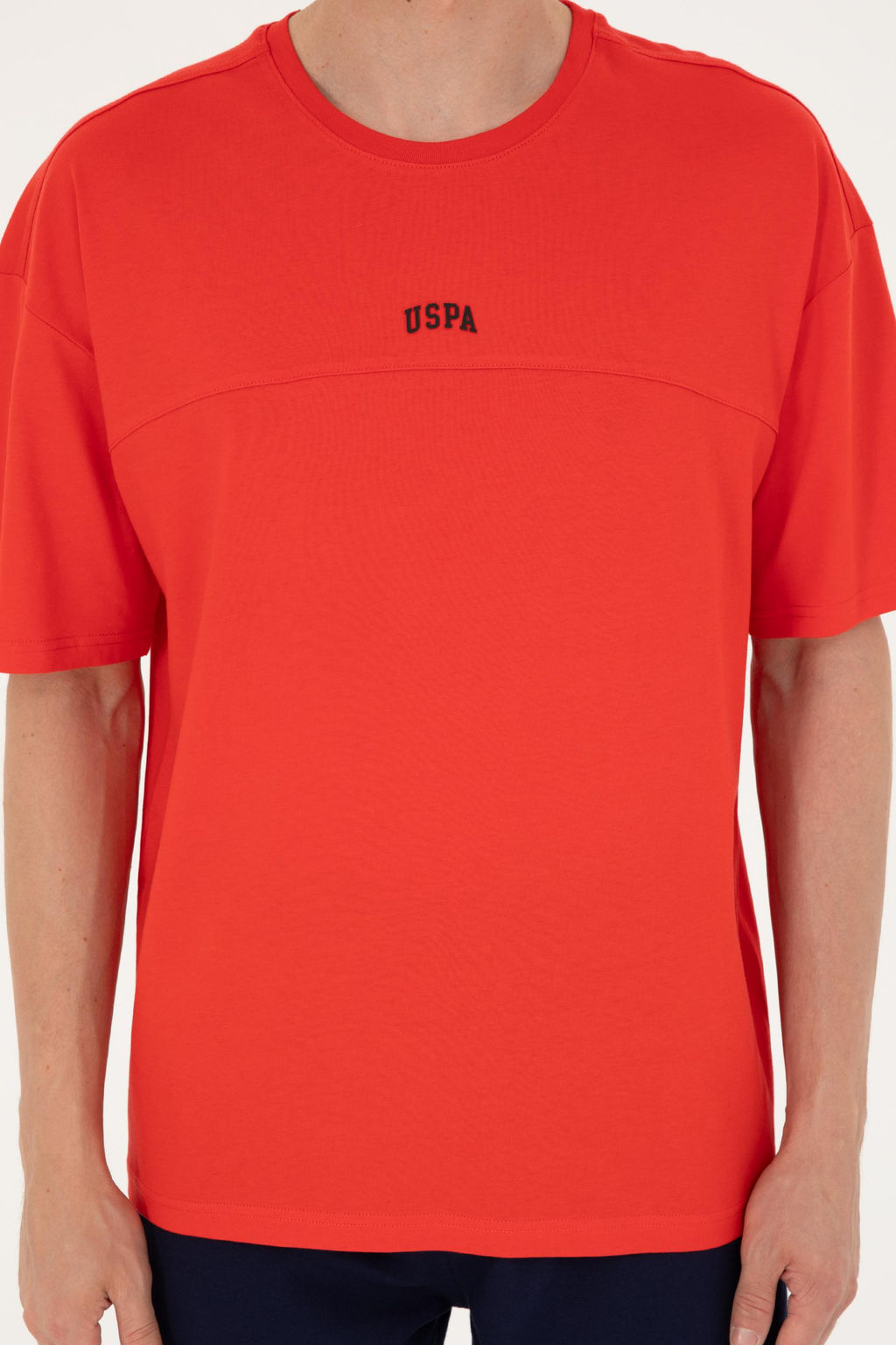 Erkek Comfort Fit Bisiklet Yaka K_rm_z_ Ti__rt