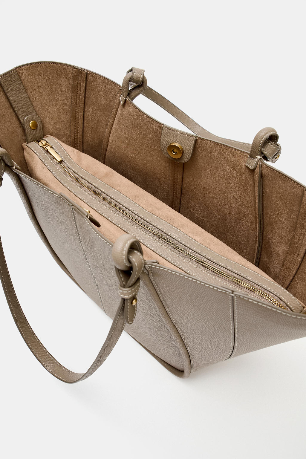 BOLSO SHOPPER DETALLE ASAS / Gris Topo - Zara фото 4