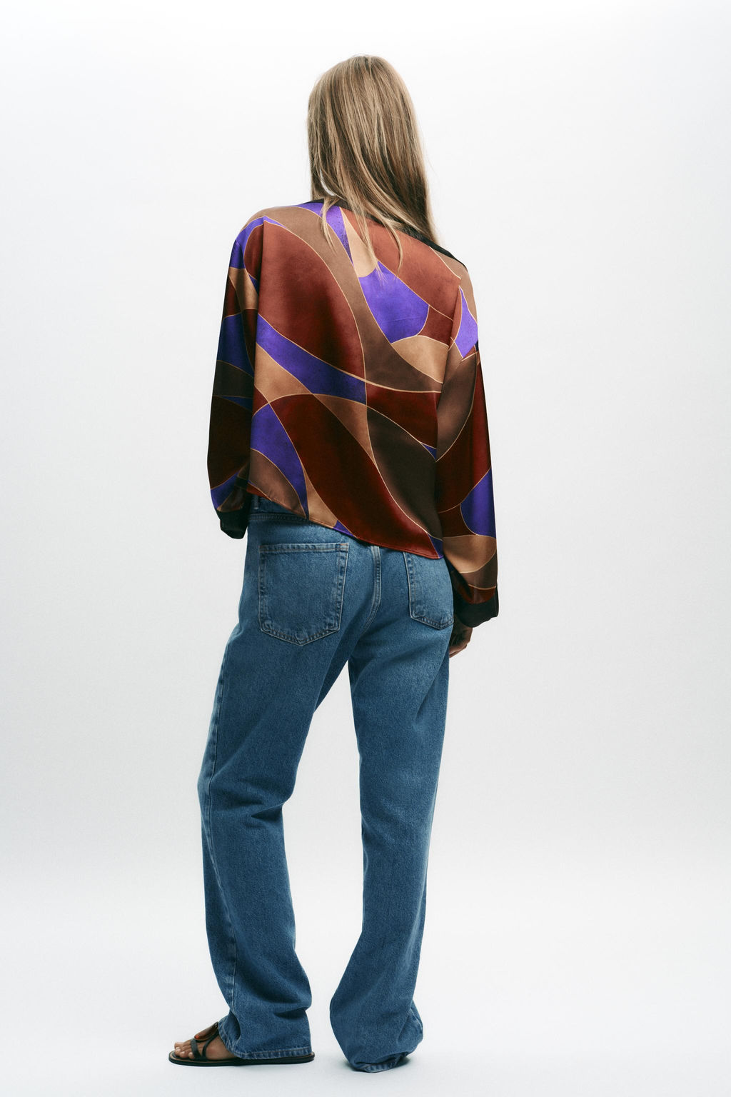 PRINTED SATIN SHIRT - Zara фото 6